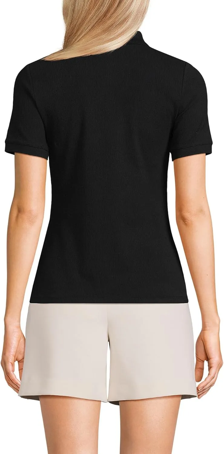 Lands' End Women's Short Sleeve Wide Rib Polo