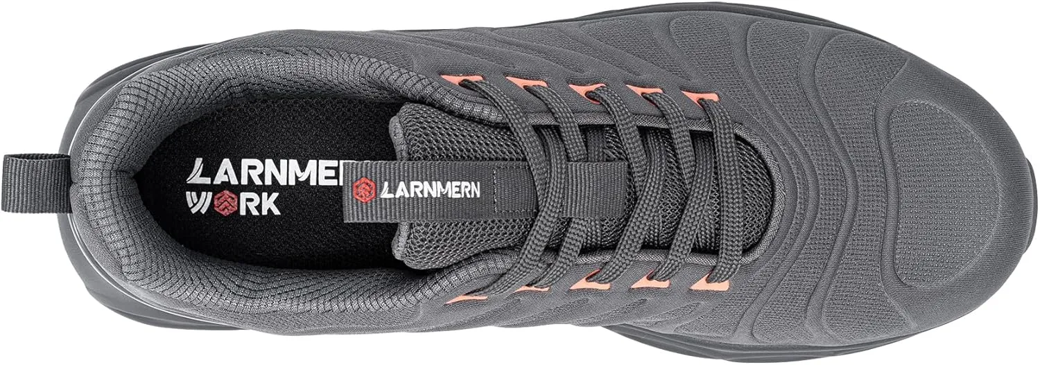 LARNMERN Steel Toe Shoes for Men Women Wide Lightweight Safety Sneakers Comfortable Safety Shoes Colorful Tennis Work Shoes
