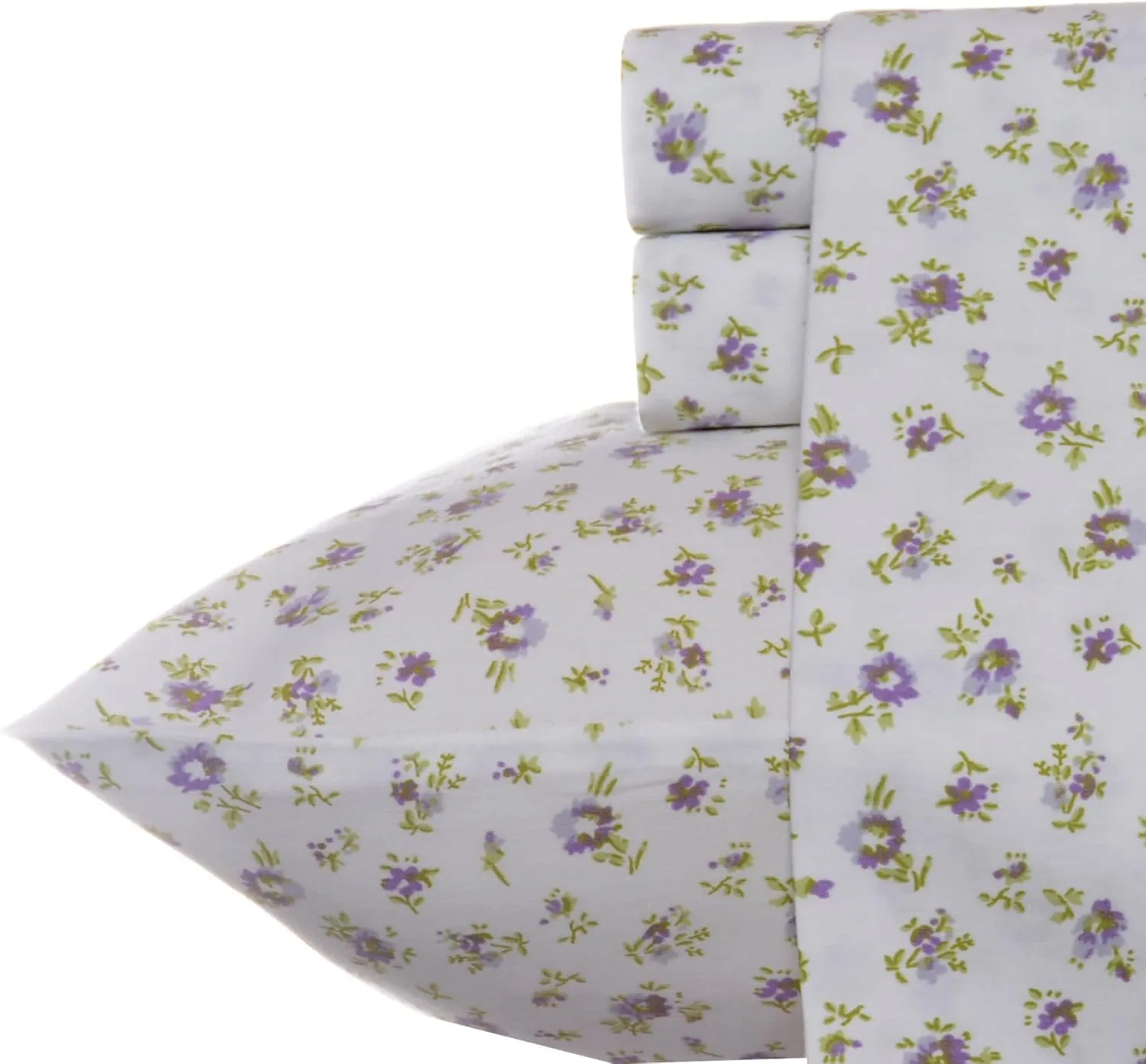Laura Ashley - King Sheets, Soft Sateen Cotton Bedding Set - Sleek, Smooth, & Breathable Home Decor (Petite Fleur Heather, King)