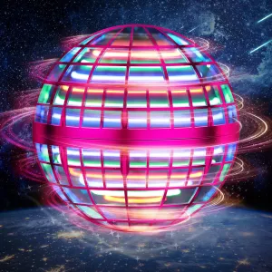 LEMATRIX 2024 Flying Orb Ball Toy, Hover Ball Boomerang Fly Fidget Spinner, Cool Toys Gifts for 6 7 8 9 10 11 12  Years Old boy Girls Teens, Hand Mini Drone Cosmic Globe, Indoor Outdoor Toys (Pink)