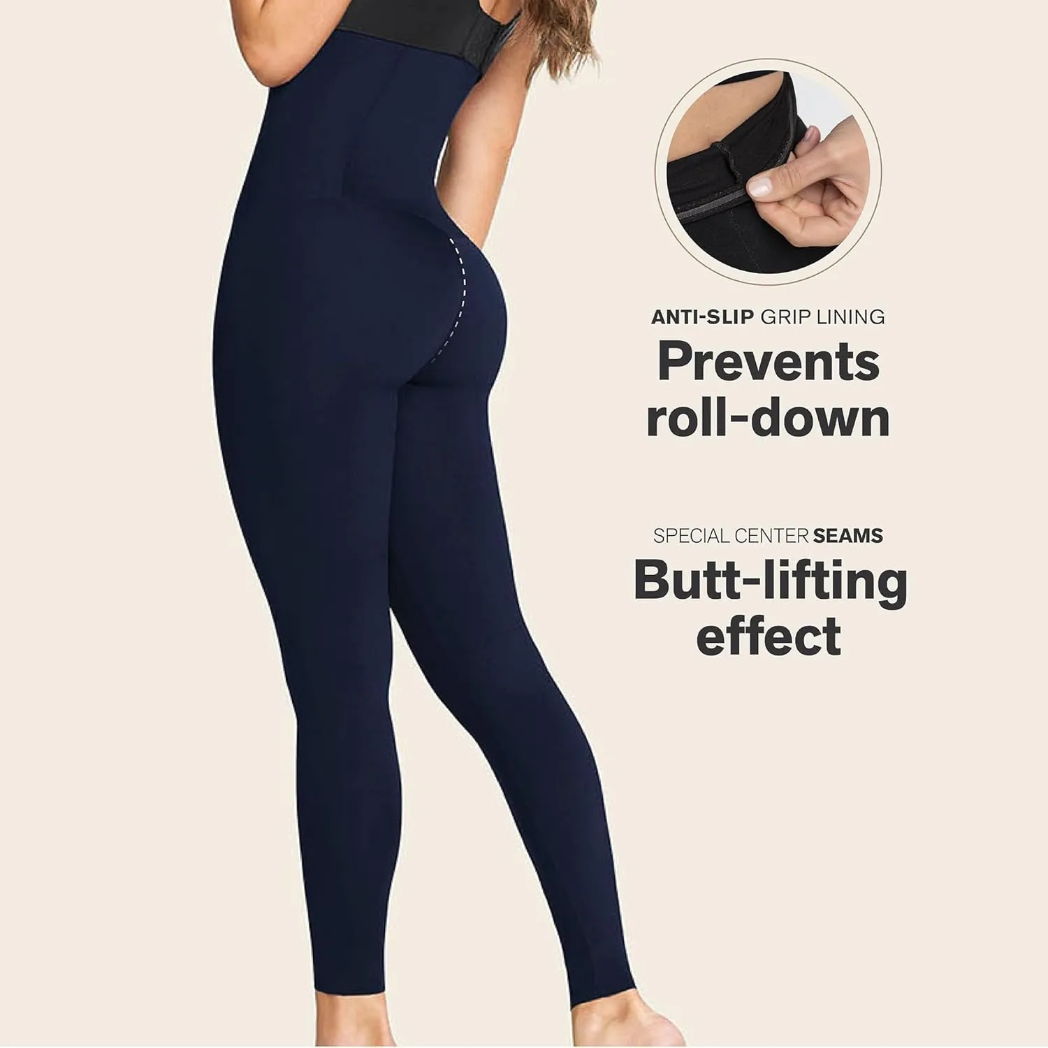 Leonisa High Waisted Compression Leggings for Women – Shapewear Gym Leggings