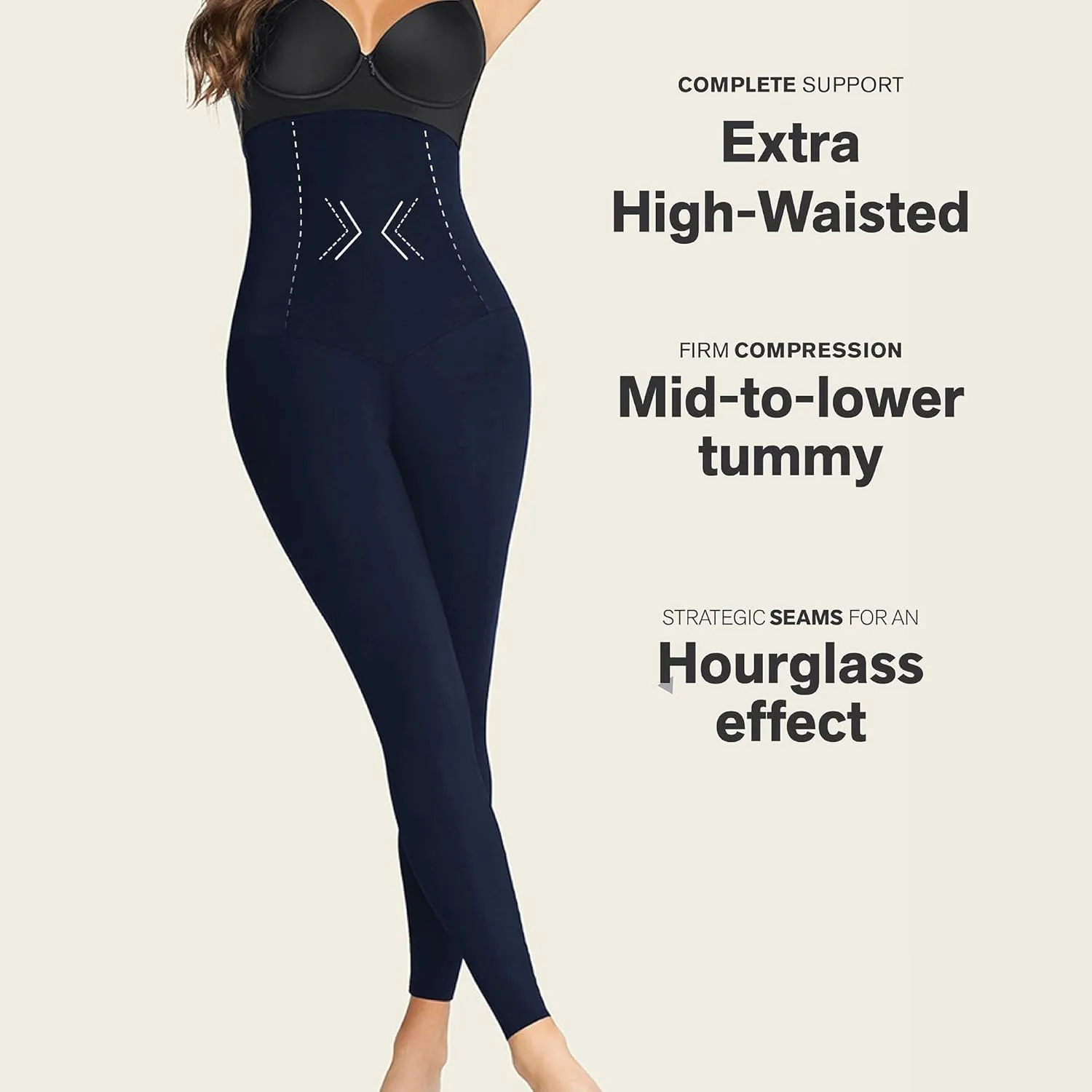 Leonisa High Waisted Compression Leggings for Women – Shapewear Gym Leggings