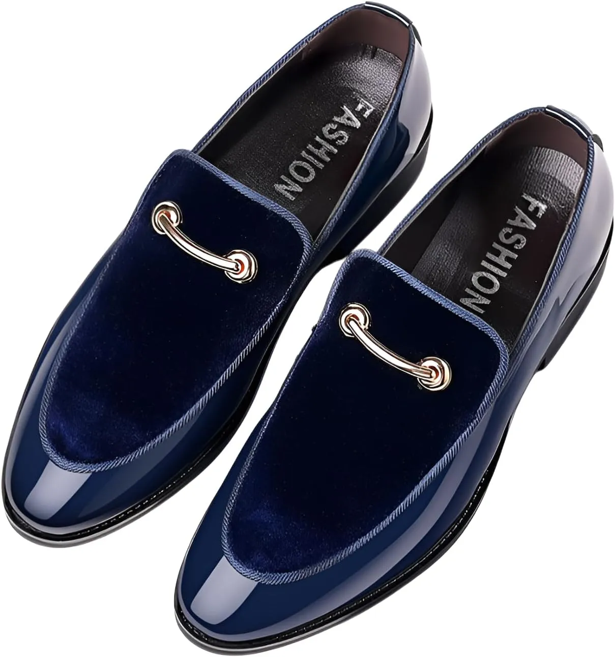 lilaBelle]JS Suede Leather Loafers for Men - Elegant British Style Dress Shoes, Perfect for Weddings, Business Meetings, and Formal s Blue