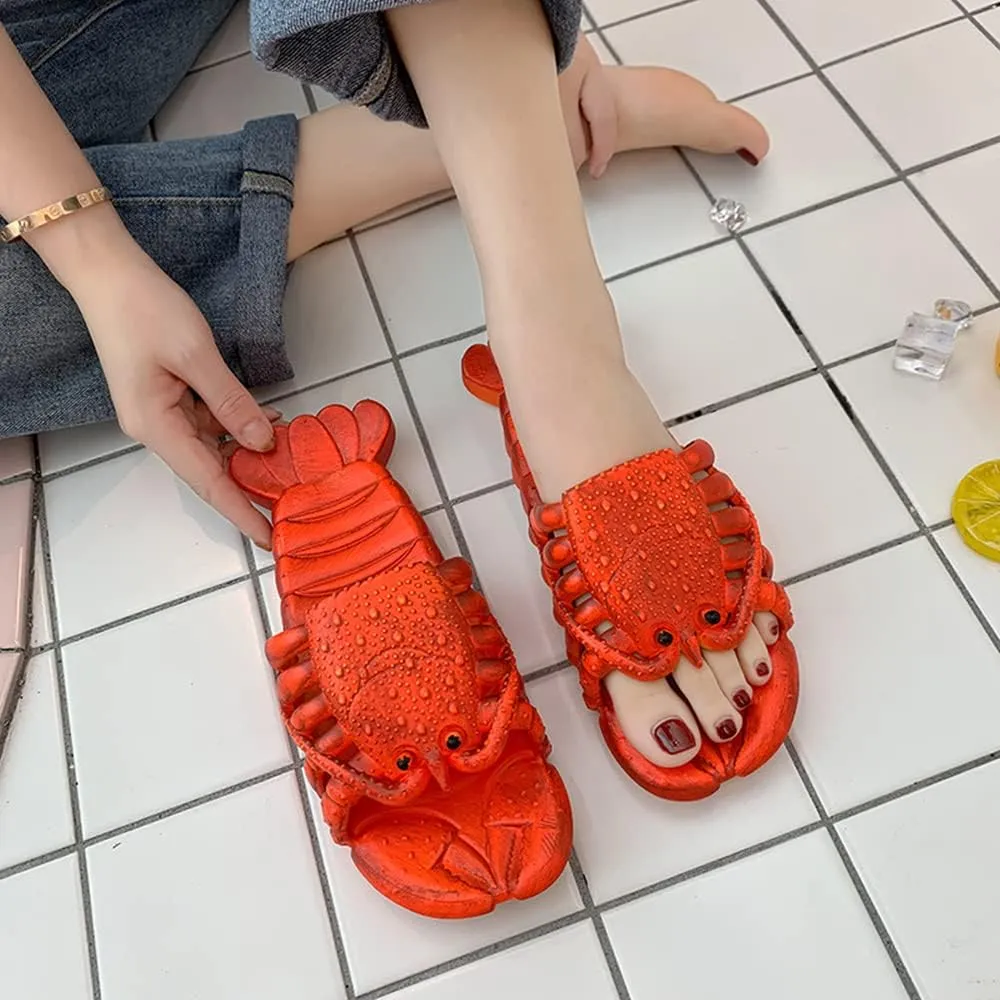 Lobster Slippers | Women's & Men's Lobster Flip Flops | PVC Sandals | Comfortable & Durable | Unisex Adults