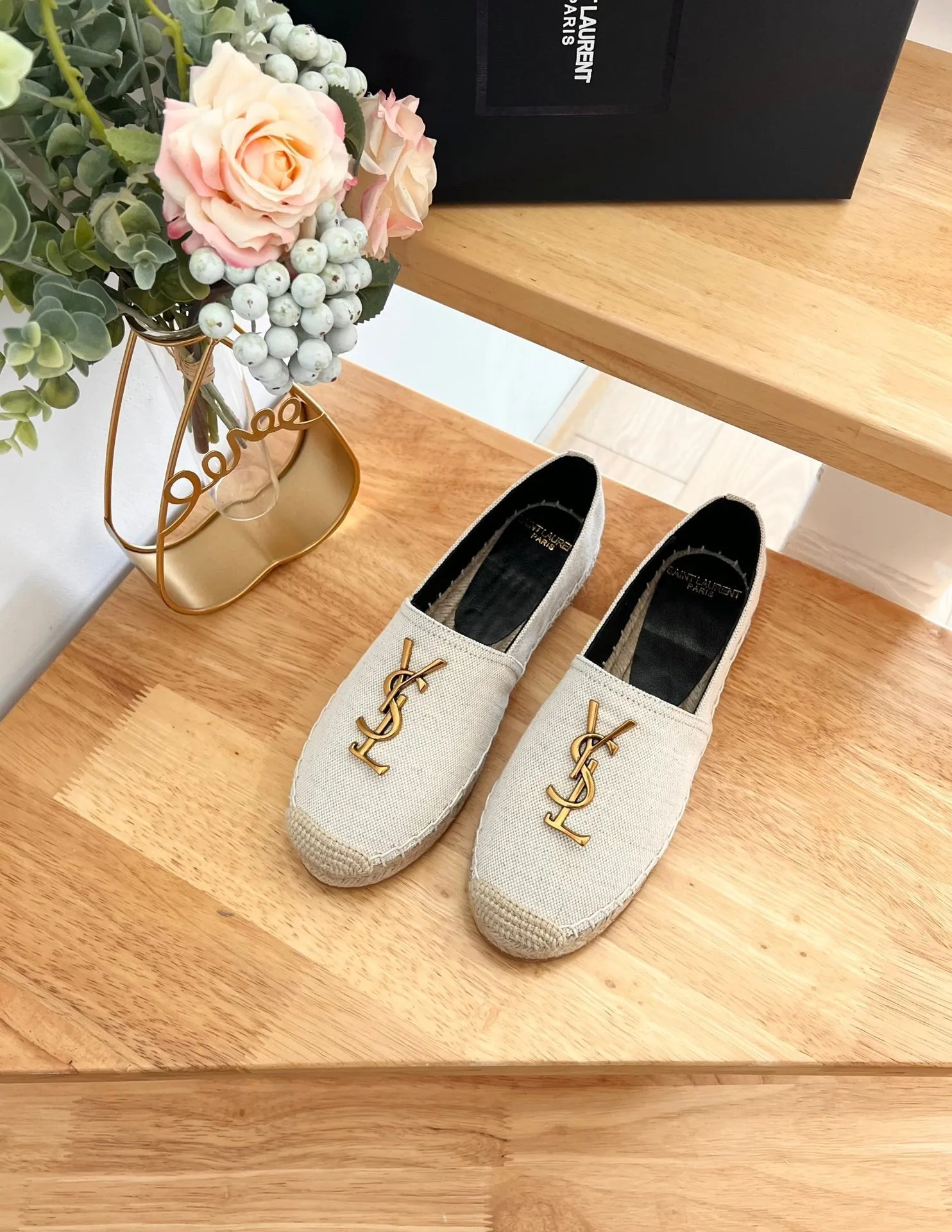 LOGO Laurent CANVAS Cyber Monday deal CREAMY WHITE Saint SLIP Reliable delivery ON YVES SL