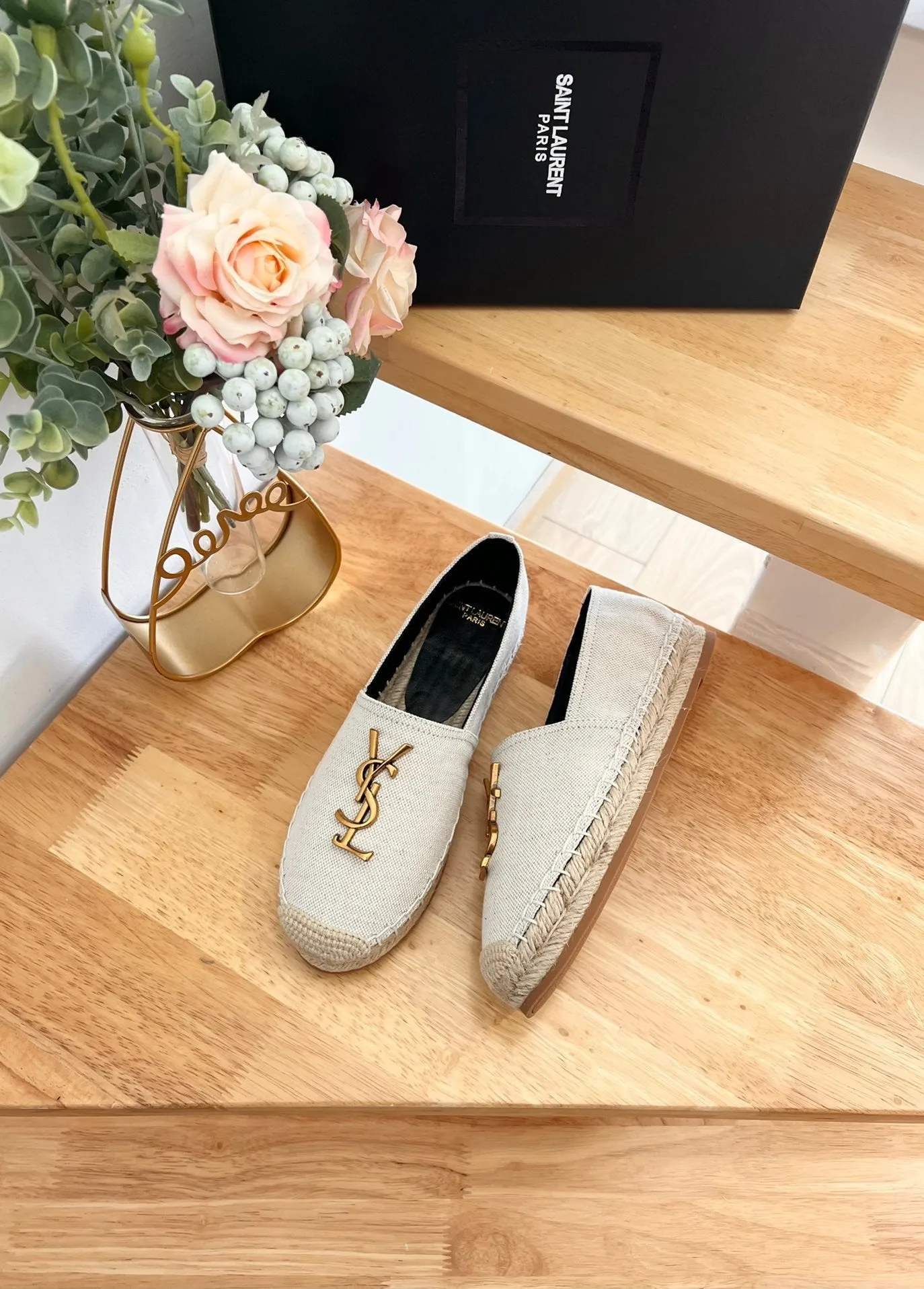 LOGO Laurent CANVAS Cyber Monday deal CREAMY WHITE Saint SLIP Reliable delivery ON YVES SL