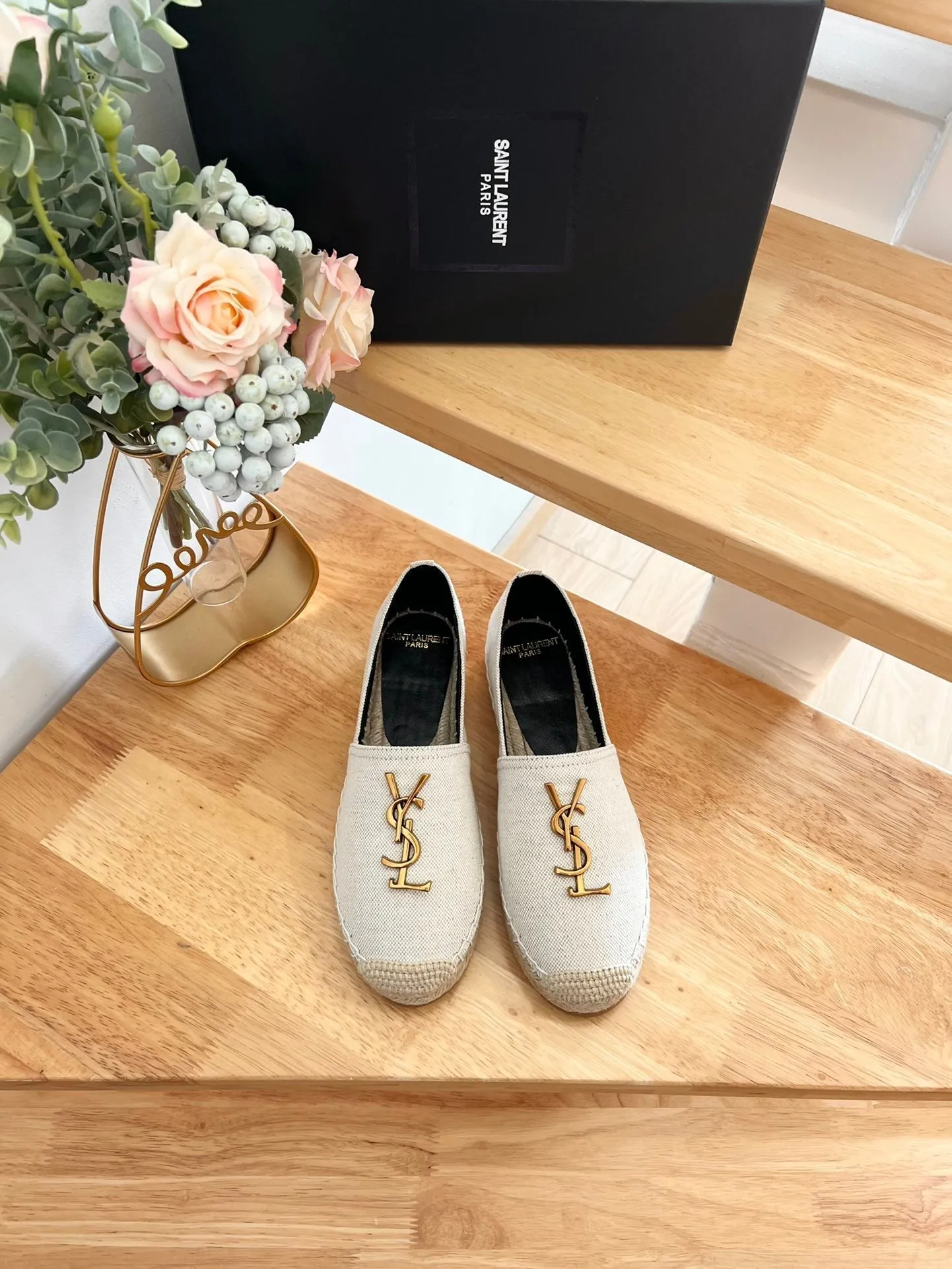 LOGO Laurent CANVAS Cyber Monday deal CREAMY WHITE Saint SLIP Reliable delivery ON YVES SL