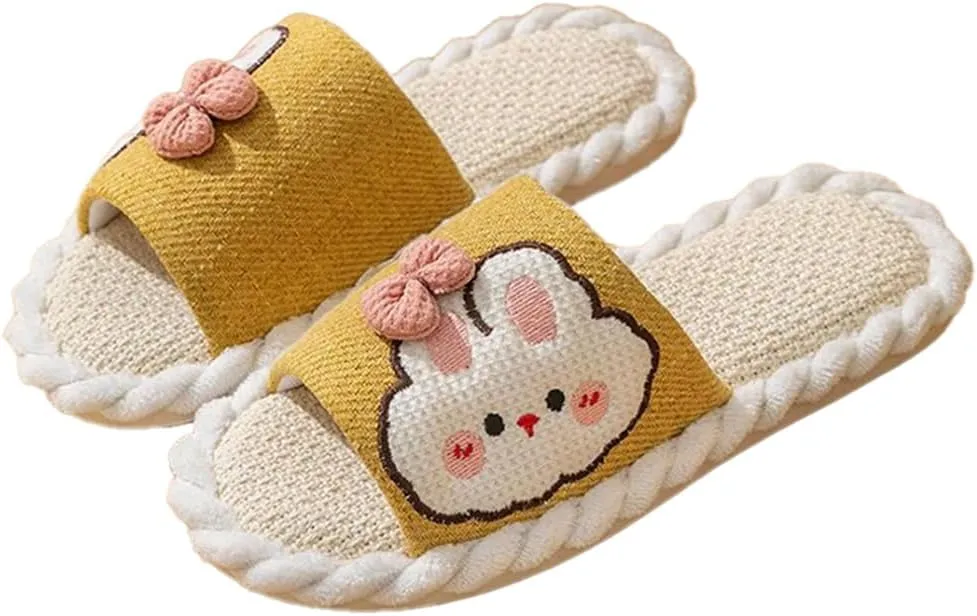 Loizziuy Cute Slippers for Women Animal Print Indoor & Outdoor Wear All-Season Home Slippers with Anti-Slip Sole Cartoon Flip Flops