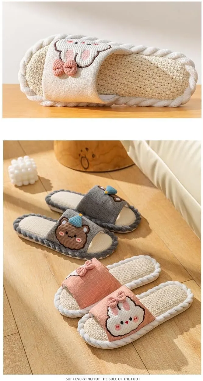 Loizziuy Cute Slippers for Women Animal Print Indoor & Outdoor Wear All-Season Home Slippers with Anti-Slip Sole Cartoon Flip Flops