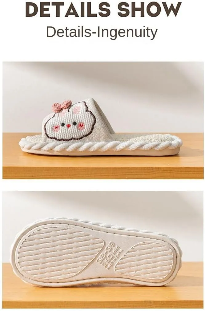 Loizziuy Cute Slippers for Women Animal Print Indoor & Outdoor Wear All-Season Home Slippers with Anti-Slip Sole Cartoon Flip Flops