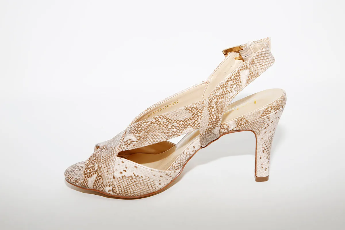 LOTUS - HI HEEL SANDAL PALOMA - BEIGE SNAKE