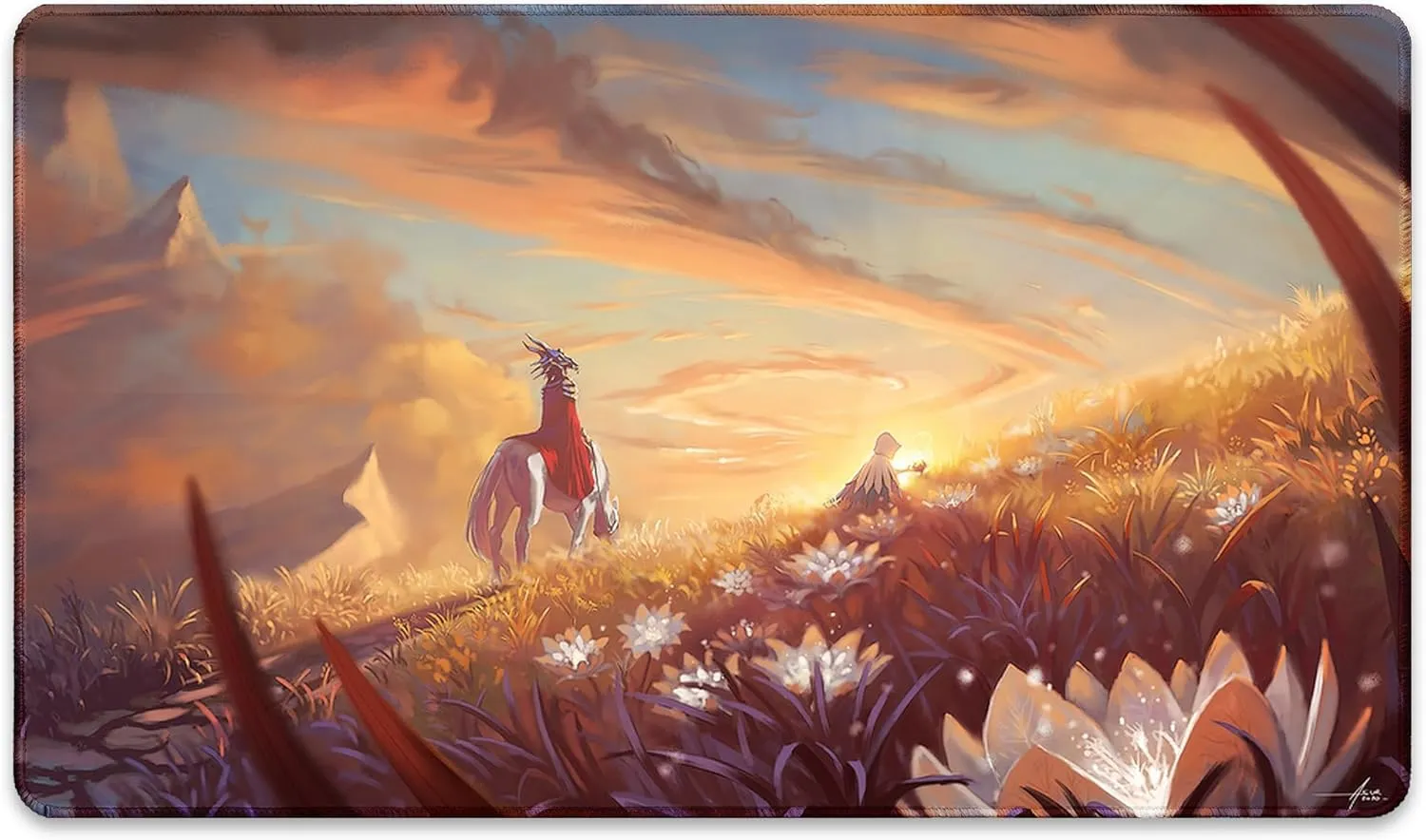 Lotus Quest Plains (Stitched) - MTG Playmat - Compatible with Magic The Gathering Playmat - Play MTG, YuGiOh, TCG - Original Play Mat Art Designs & Accessories