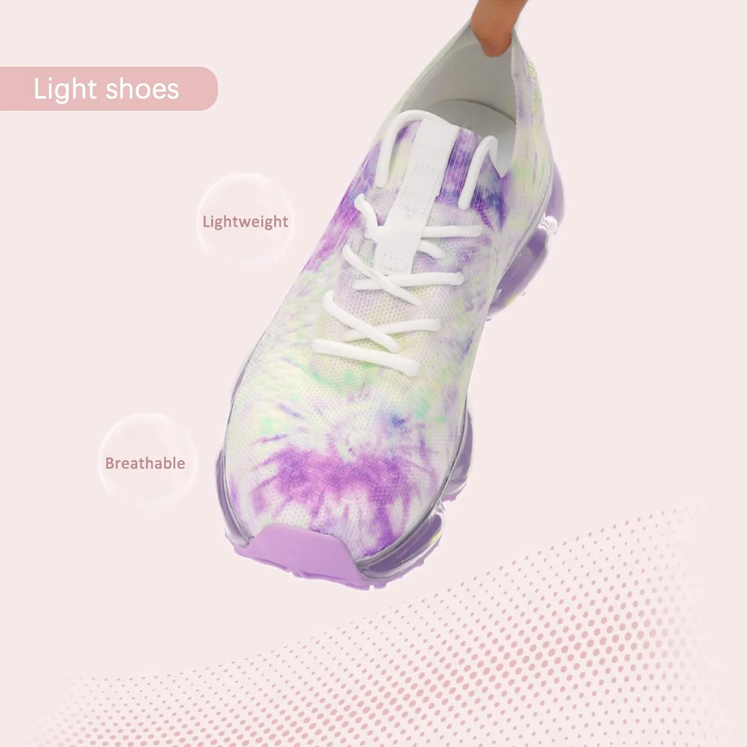 LUCKY STEP Women Air Cushion Fashion Sneakers Breathable Casual Comfortable Lightweight Walking Shoes