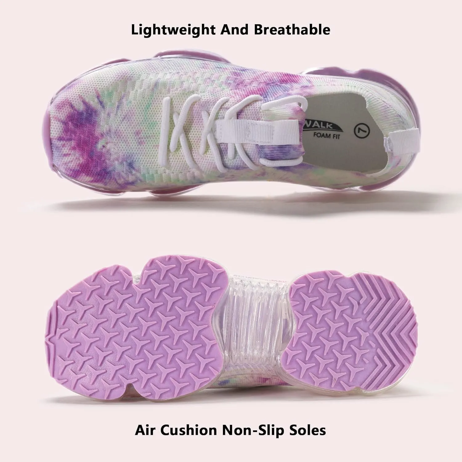 LUCKY STEP Women Air Cushion Fashion Sneakers Breathable Casual Comfortable Lightweight Walking Shoes