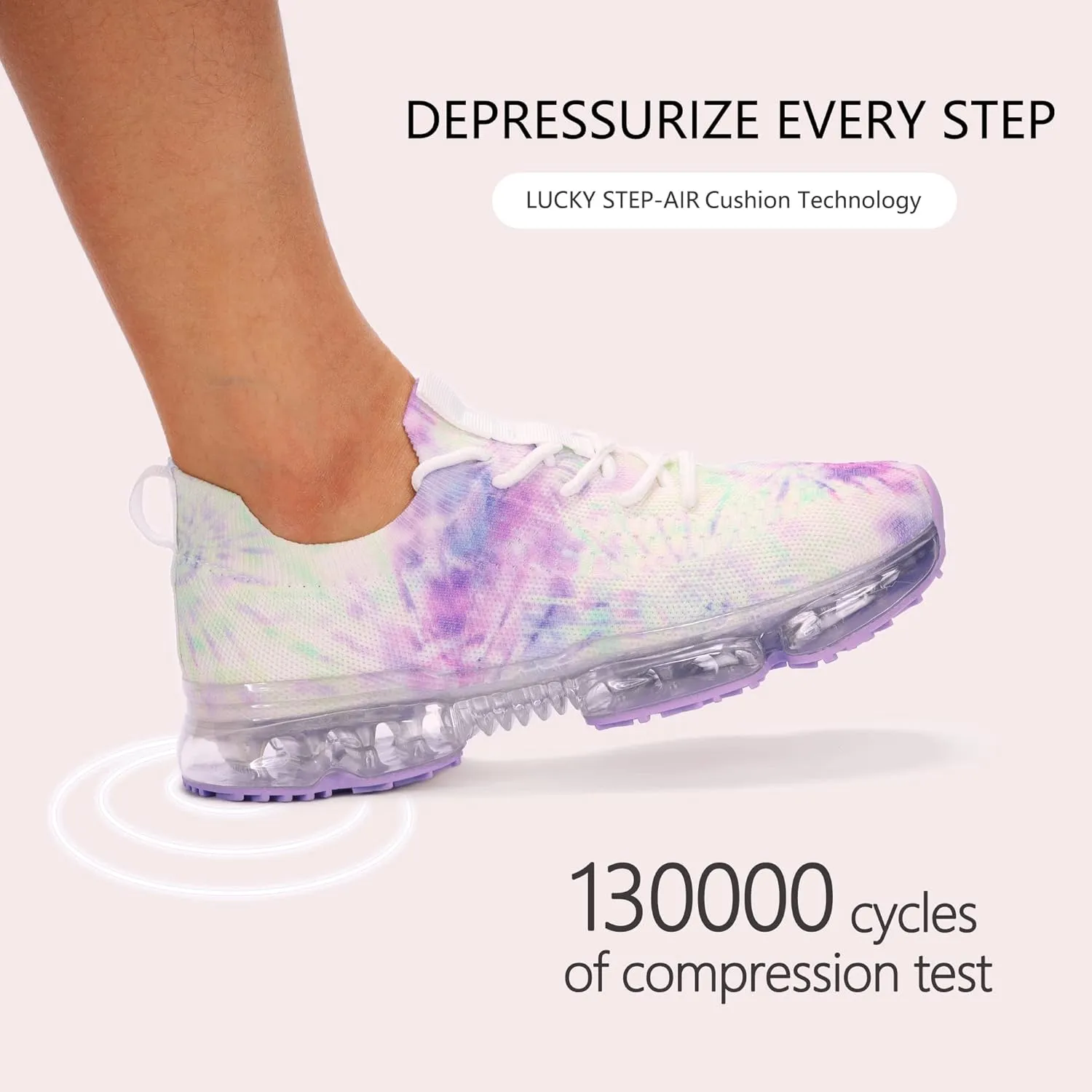 LUCKY STEP Women Air Cushion Fashion Sneakers Breathable Casual Comfortable Lightweight Walking Shoes