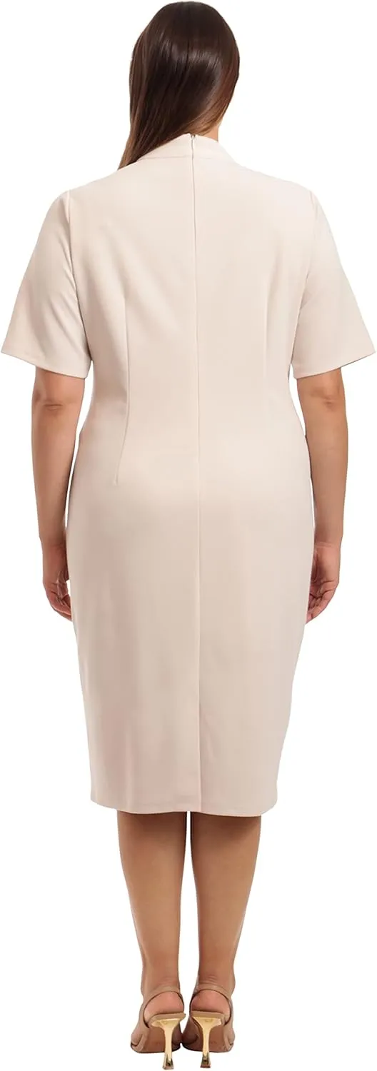 Maggy London Women's Notch Neck Sleek Sheath Dress Office Workwear