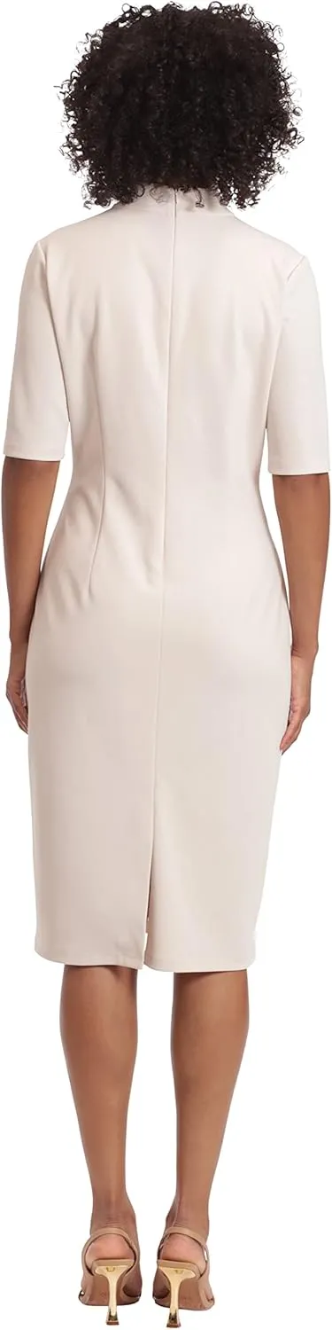 Maggy London Women's Notch Neck Sleek Sheath Dress Office Workwear