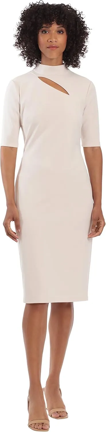 Maggy London Women's Notch Neck Sleek Sheath Dress Office Workwear
