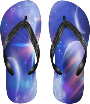 Magic Space Planets Stars and Constellations Womens Flip Flops The Universe Milky Way Summer Beach Sandals Casual Thong Slippers Comfortable Shower Slippers Non Slip Water Sandals shoes L
