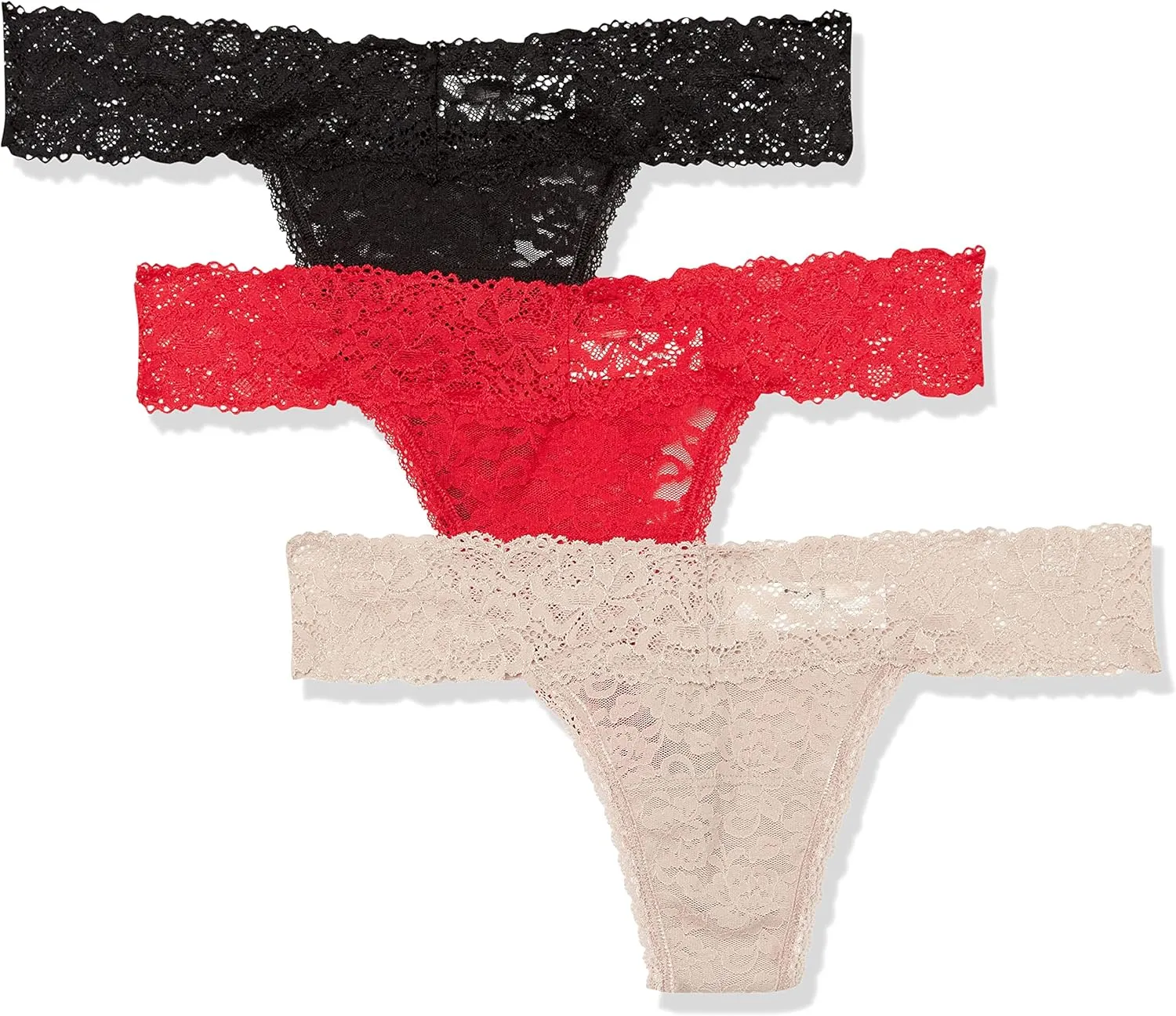 Maidenform Women's All Over Lace Thong 3 Pack