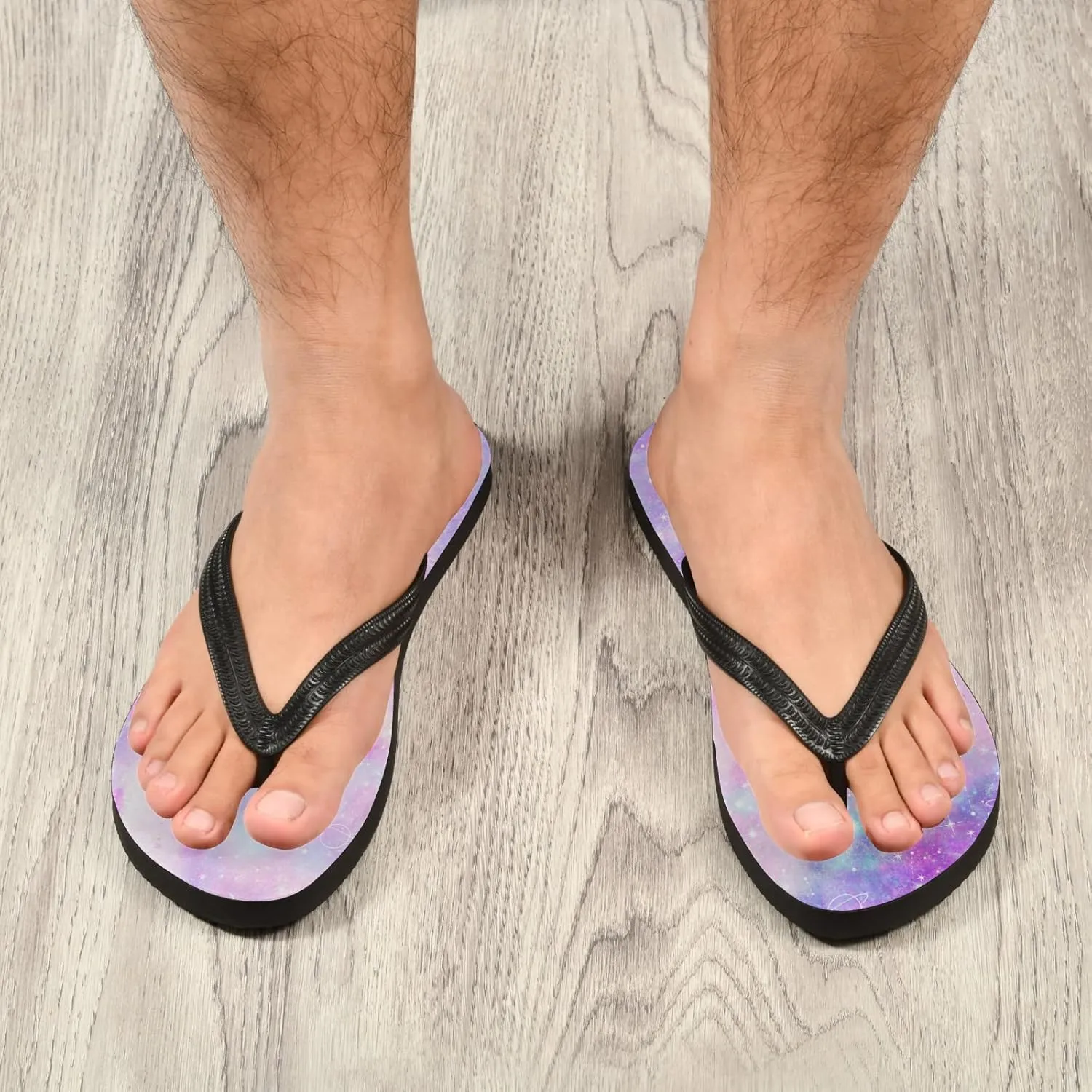 Marble Galaxy Nebula Star Womens Flip Flops Rainbow Mermaid Unicorn Summer Beach Sandals Casual Thong Slippers Comfortable Shower Slippers Non Slip Water Sandals shoes XXL