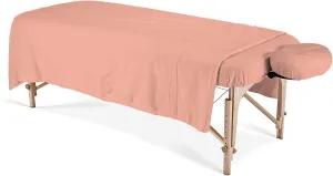 Massage Table Sheet Set 3-Piece 100% Egyptian Cotton, 1000-Thread Count Breathable and Soft ( Peach Solid )