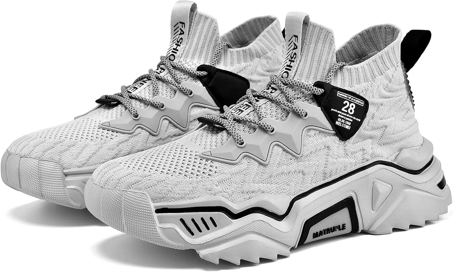 MATRUPLE Mens Fashion Sneakers High Top Casual Shoes Athletic Walking Mesh Comfortable Sports Shoe