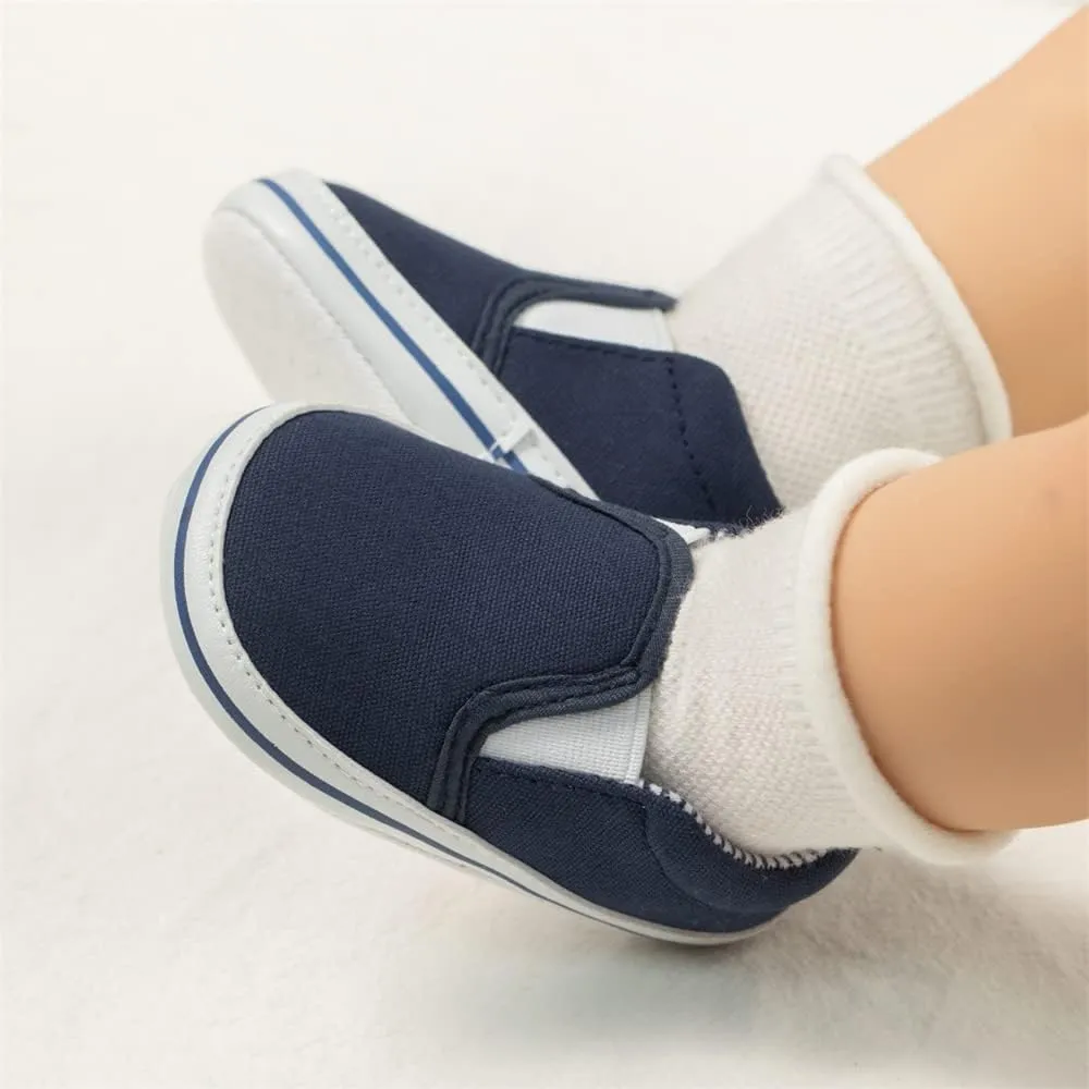 Meckior Infant Baby Girls Boys Canvas Shoes Soft Sole Toddler Slip On Newborn Crib Moccasins Casual Sneaker Austin Boy's Flat Lazy Loafers First Walkers Skate Shoe