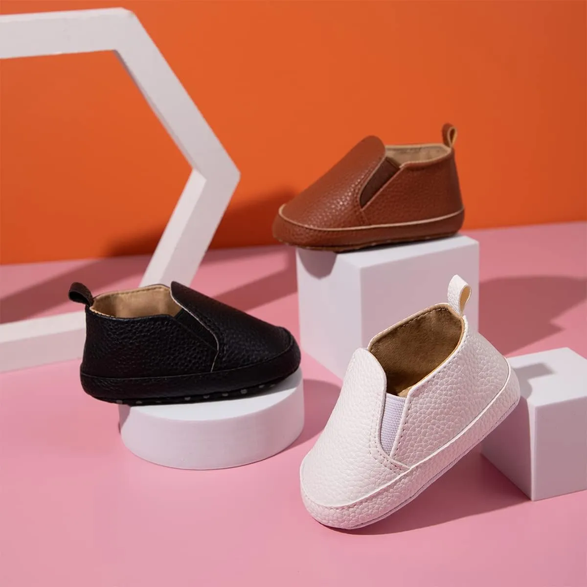 Meckior Infant Baby Girls Boys Canvas Shoes Soft Sole Toddler Slip On Newborn Crib Moccasins Casual Sneaker Austin Boy's Flat Lazy Loafers First Walkers Skate Shoe