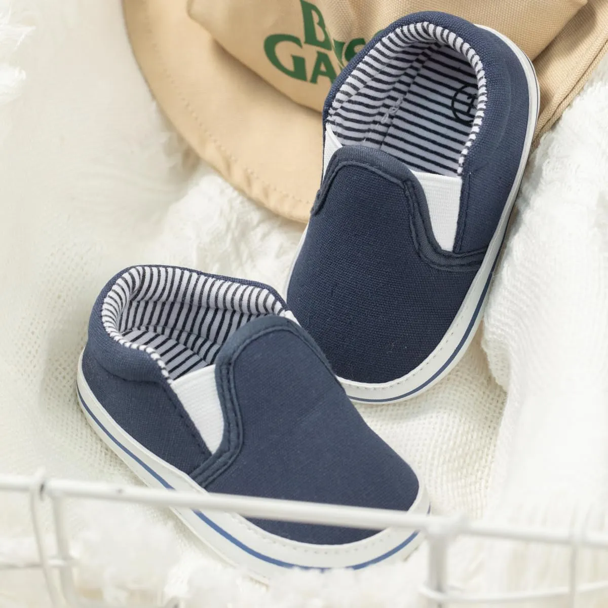 Meckior Infant Baby Girls Boys Canvas Shoes Soft Sole Toddler Slip On Newborn Crib Moccasins Casual Sneaker Austin Boy's Flat Lazy Loafers First Walkers Skate Shoe
