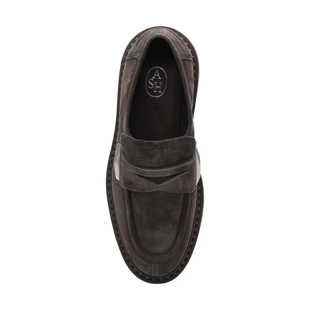 Medusa Suede Studded Platform Loafer