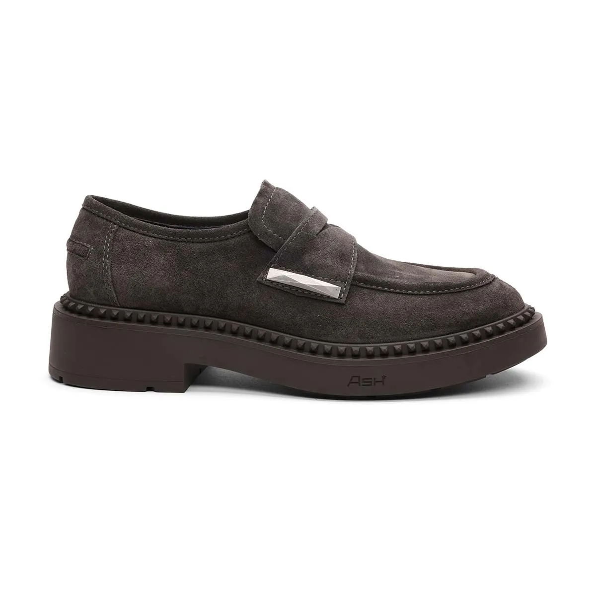 Medusa Suede Studded Platform Loafer