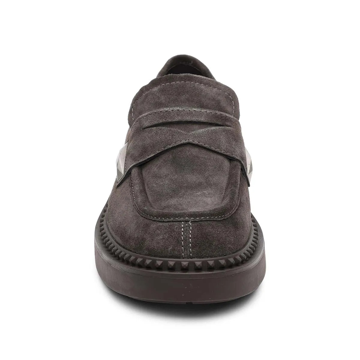 Medusa Suede Studded Platform Loafer