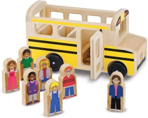 Melissa & Doug School Bus Wooden Play Set With 7 Play Figures School Bus Toys For Kids, Classic Toddler Toys For Kids