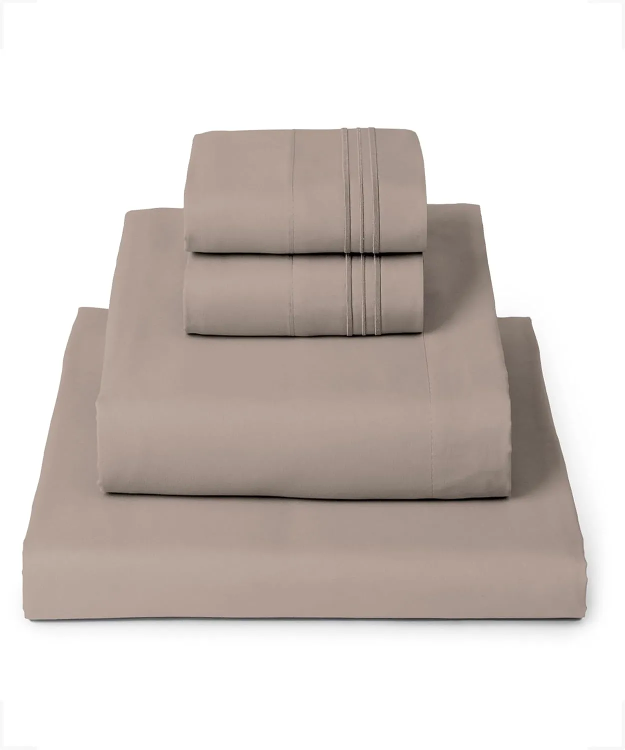 Mellanni King Sheets Set - 4 PC Iconic Collection Bedding - Hotel Luxury, Extra Soft, Cooling Bed Sheets - Wrinkle, Fade, Stain Resistant (King, Tan)