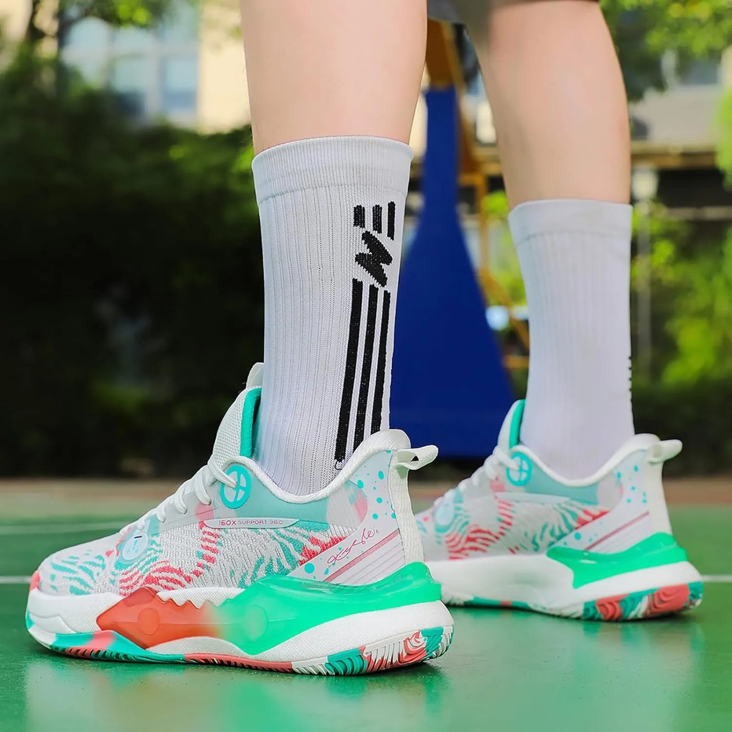 Mens Basketball Shoes Fashion Sneakers Athletic Comfortable Breathable Leightweight Lace-Up Outdoor Non Slip Sport Shoe
