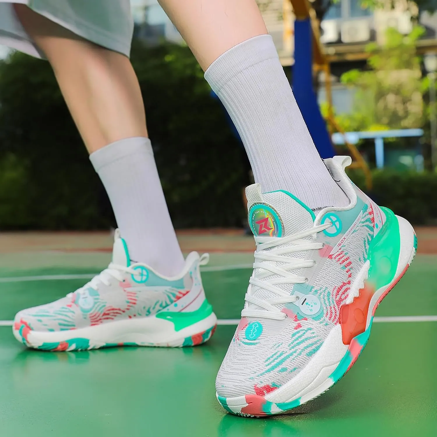 Mens Basketball Shoes Fashion Sneakers Athletic Comfortable Breathable Leightweight Lace-Up Outdoor Non Slip Sport Shoe