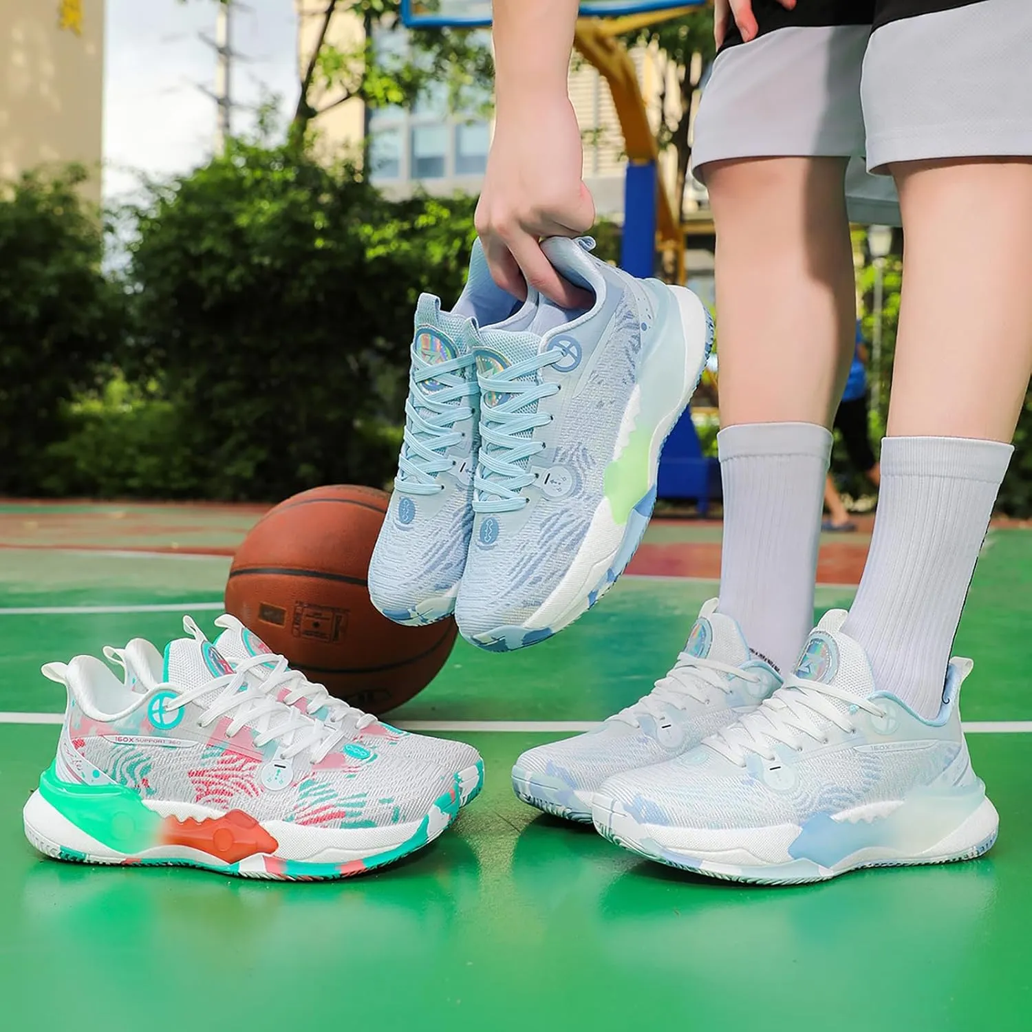 Mens Basketball Shoes Fashion Sneakers Athletic Comfortable Breathable Leightweight Lace-Up Outdoor Non Slip Sport Shoe