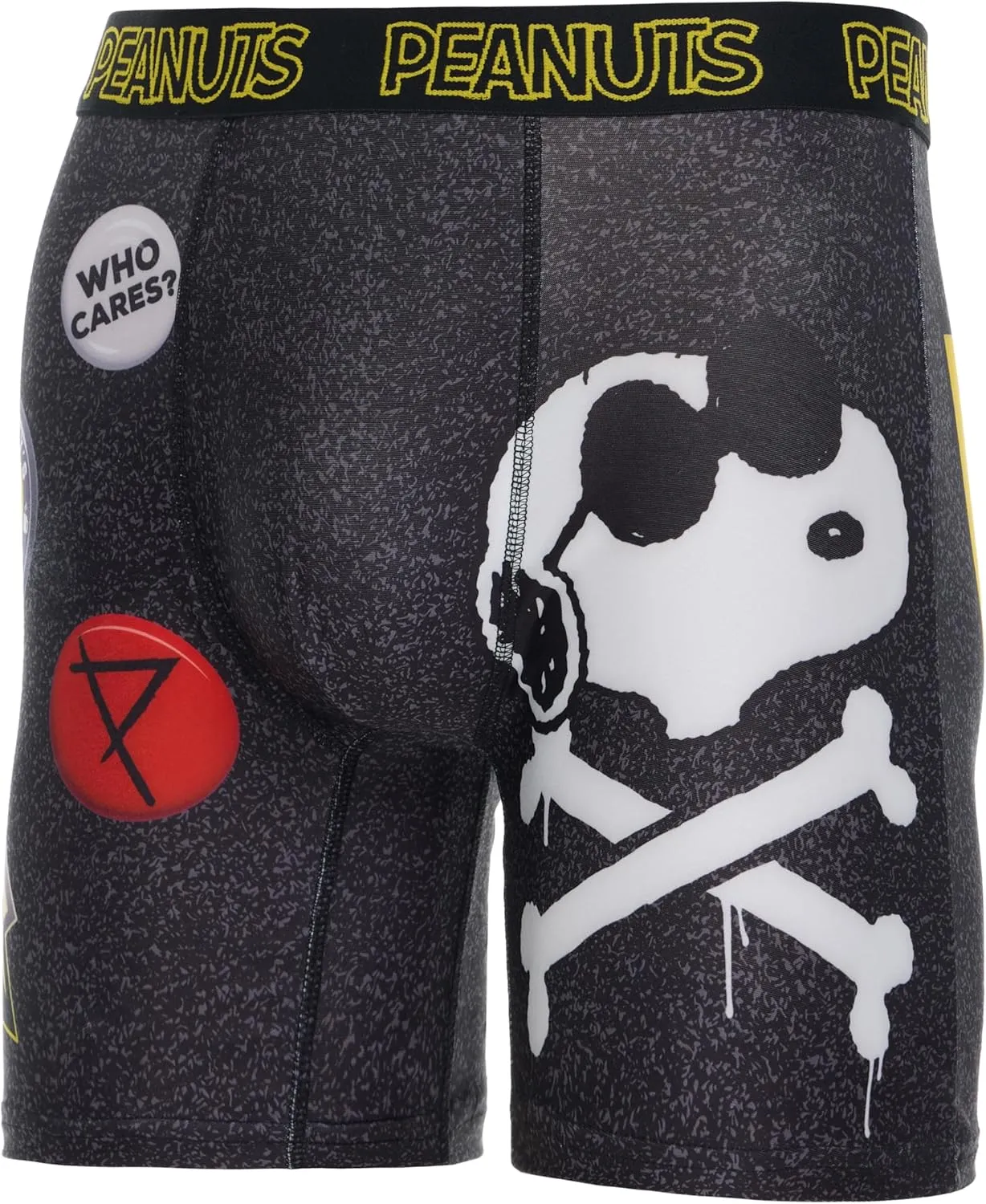 Mens Boxer Briefs - Peanuts Snoopy Soft Stretch Cotton Lined Crotch No Fly Underwear Boxers for Men (Sizes: S-XL)