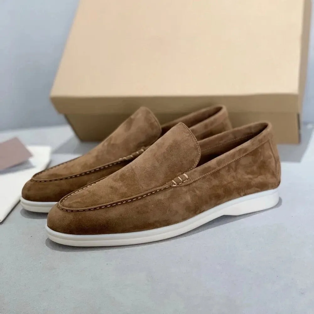 Men's Brown Suede Loafers - Premium Designer Slip-Ons