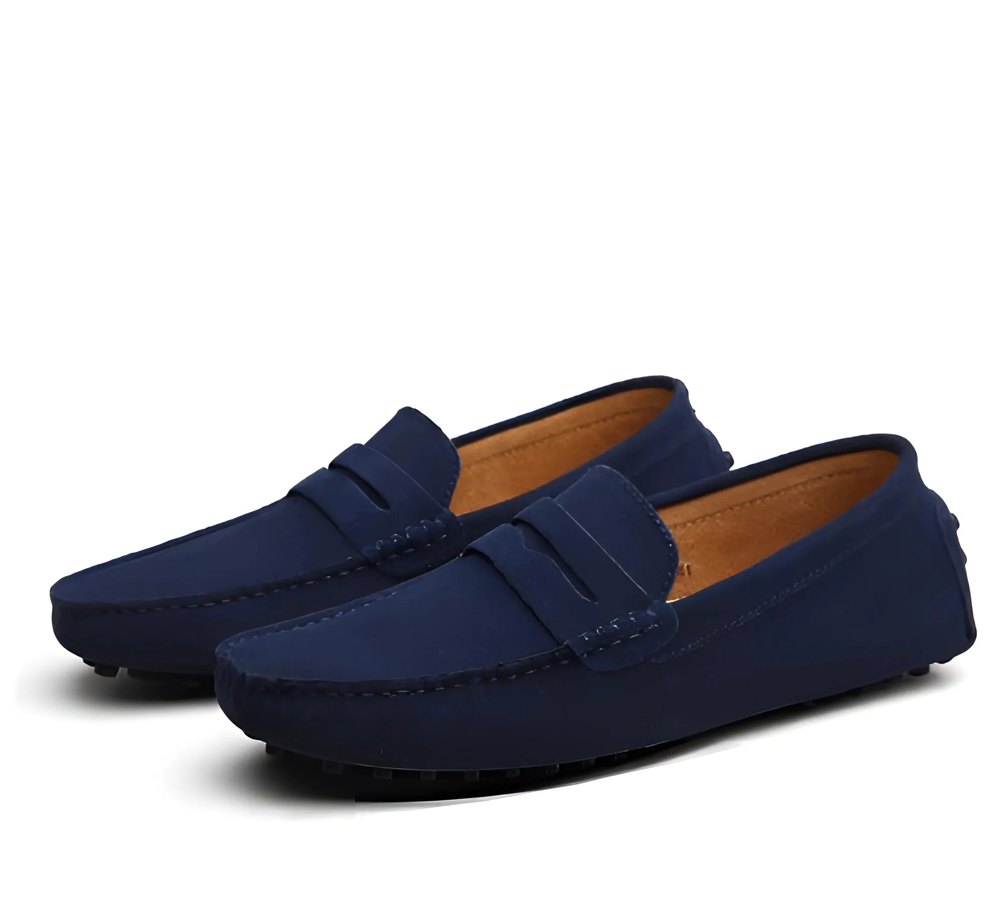 Men's Brown Suede Slip-On Loafers - Luxury Driving Moccasins