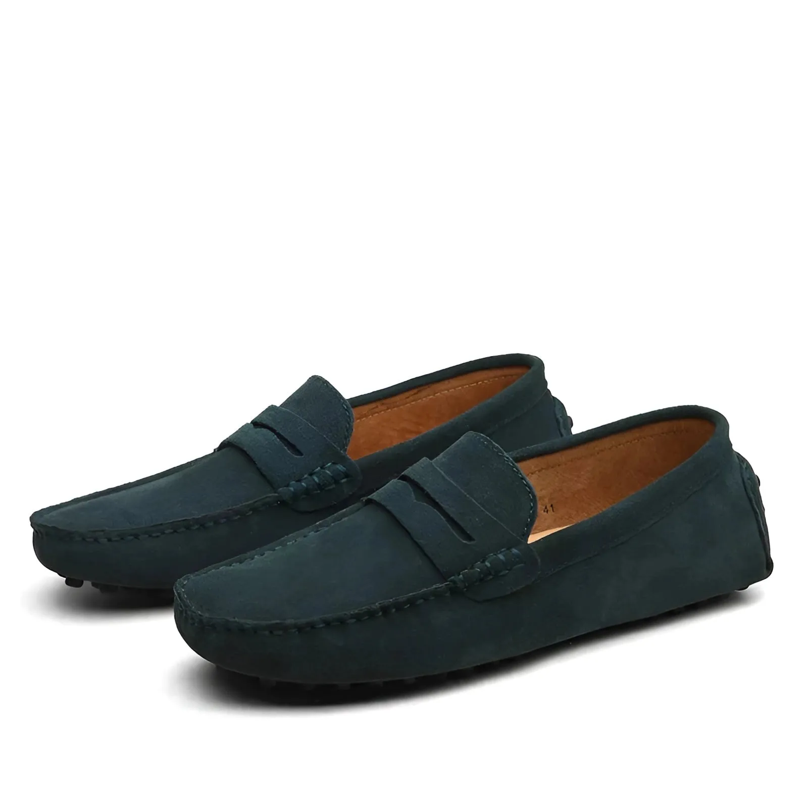Men's Brown Suede Slip-On Loafers - Luxury Driving Moccasins