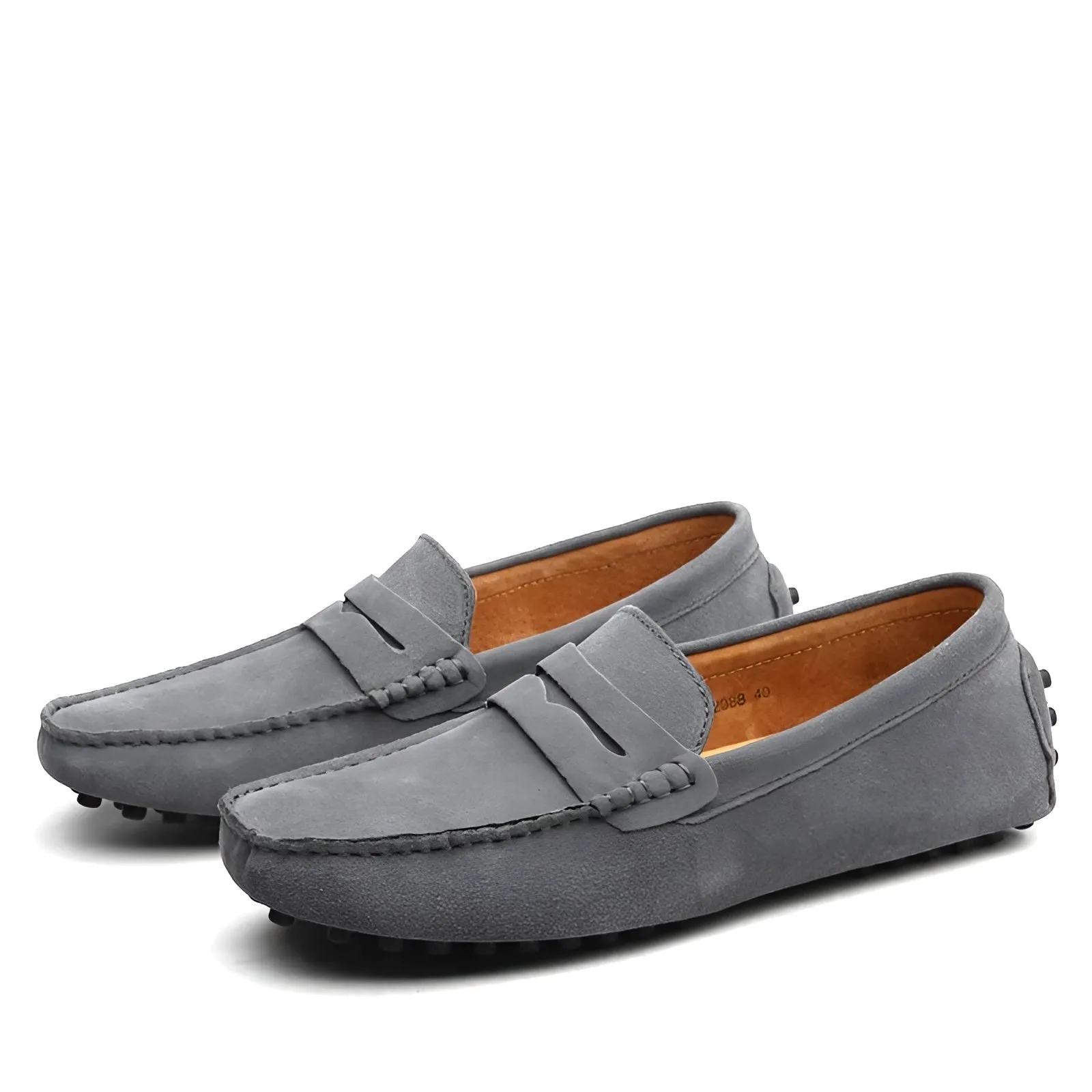 Men's Brown Suede Slip-On Loafers - Luxury Driving Moccasins