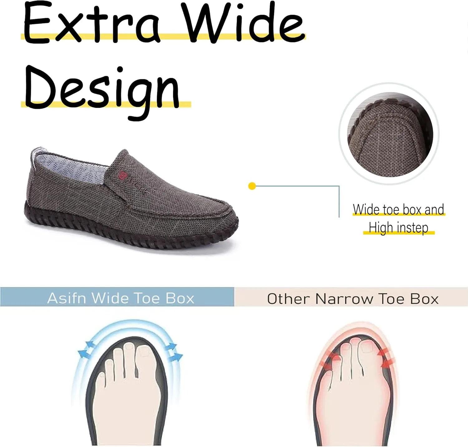 Mens Canvas Loafers Lightweight Breathable Walking Shoes Comfortable Non-Slip Driving Shoes Retro Casual Fashion