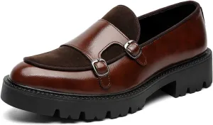 Mens Casual Shoes Slip On Loafers Dress Shoes for Men Fashion Prom Wedding Suede Monk Strap Loafers Comfortable Business Tuxedo Moccasins