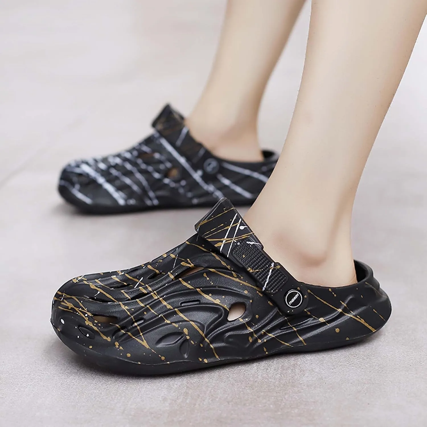 Men's chef shoes, anti slip work shoes, comfortable beach sandals, waterproof nurse slippers
