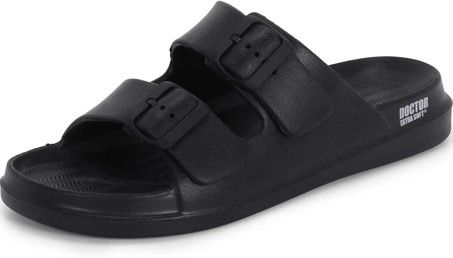 Men's Classic Cushion Sliders/Slippers with Adjustable Buckle Strap for Adult | Comfortable & LightWeight |Stylish & Anti-Skid| Waterproof & Everyday Flip Flops for Gents/Boys D-505