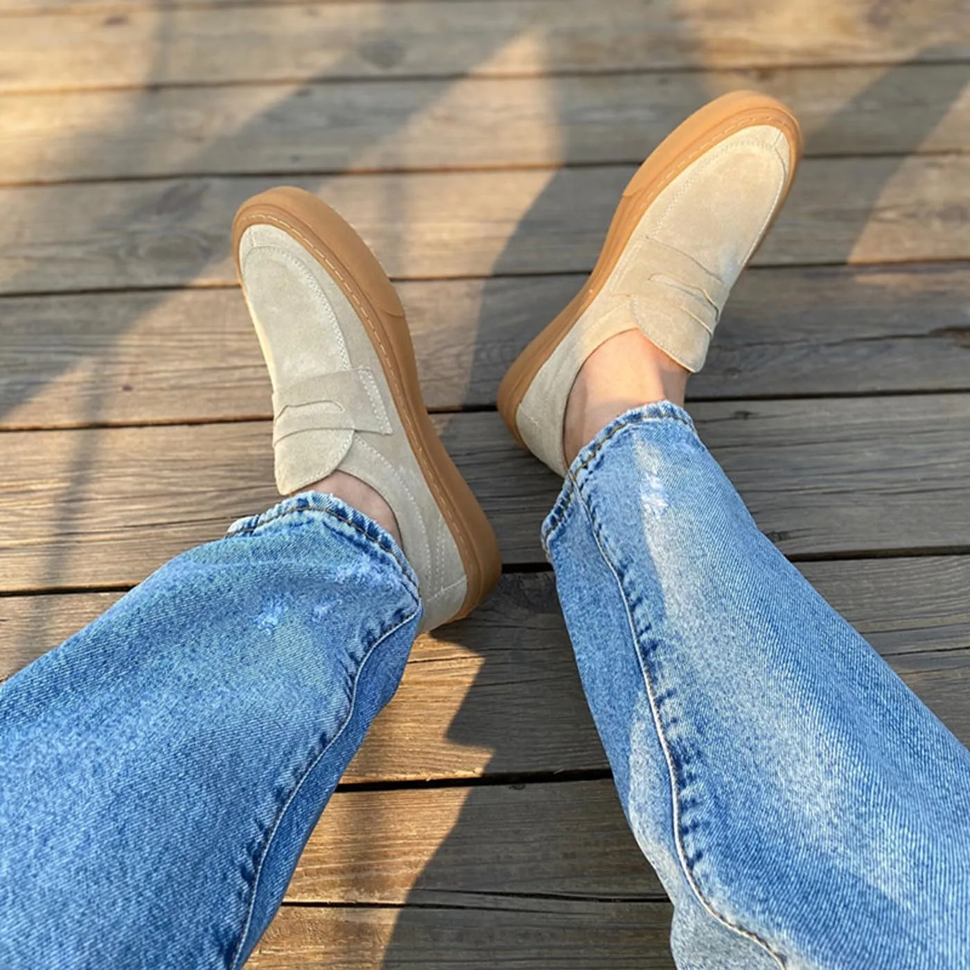 Mens Dress Shoes Slip-Ons Penny Loafers Suede Slippers Fashion Casual Business Prom Mocasines Boat Fashion Comfortable Breathable Summer Shoes for Men
