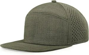 Men's Flat Brim Baseball Cap Adjustable Performance Snapback Trucker Hat Laser Perforated Cap 6 Panel Blank Hats