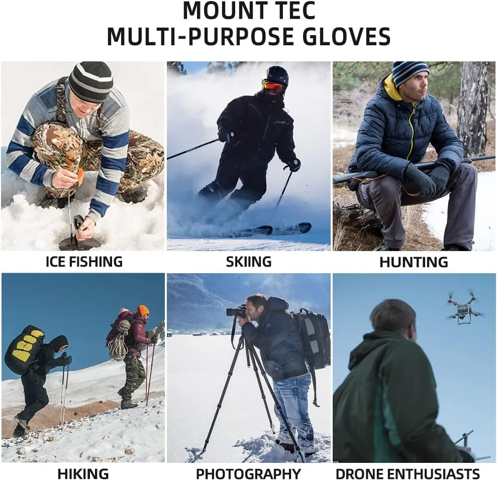 Men's Flexible Ideal for Ice Fishing,Photography,Hunting Gloves with 3M Thinsulate Waterproof Windproof Touchscreen Gloves